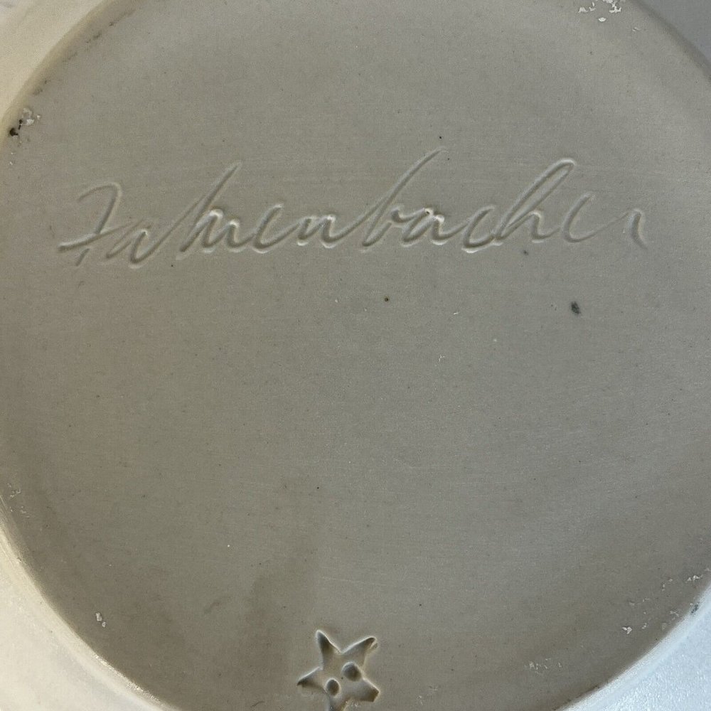 Bella Joy Studio Pottery Plate Heidi Fahrenbacher 7.5" Hand Made Green Signed - Picture 4 of 4